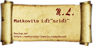 Matkovits László névjegykártya